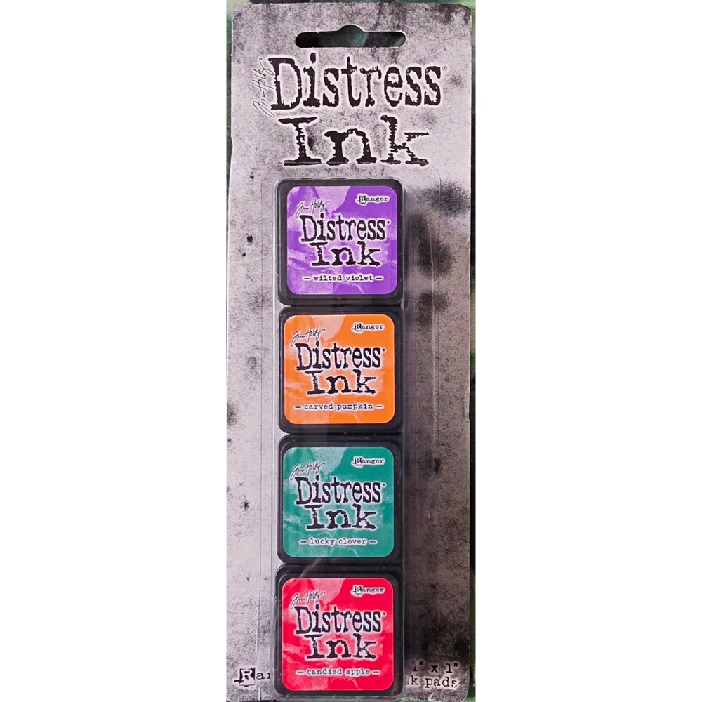Tim Holtz Mini Distress Ink Pads Kit #15 - Purple Red Orange Halloween Ranger